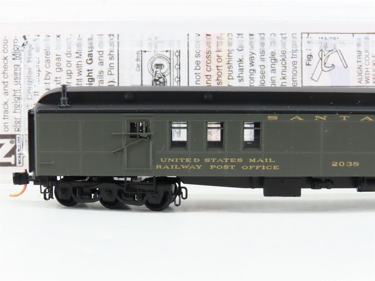 N Scale Micro-Trains MTL 14800040 ATSF Santa Fe 70&#39; Mail Baggage Passenger #2038