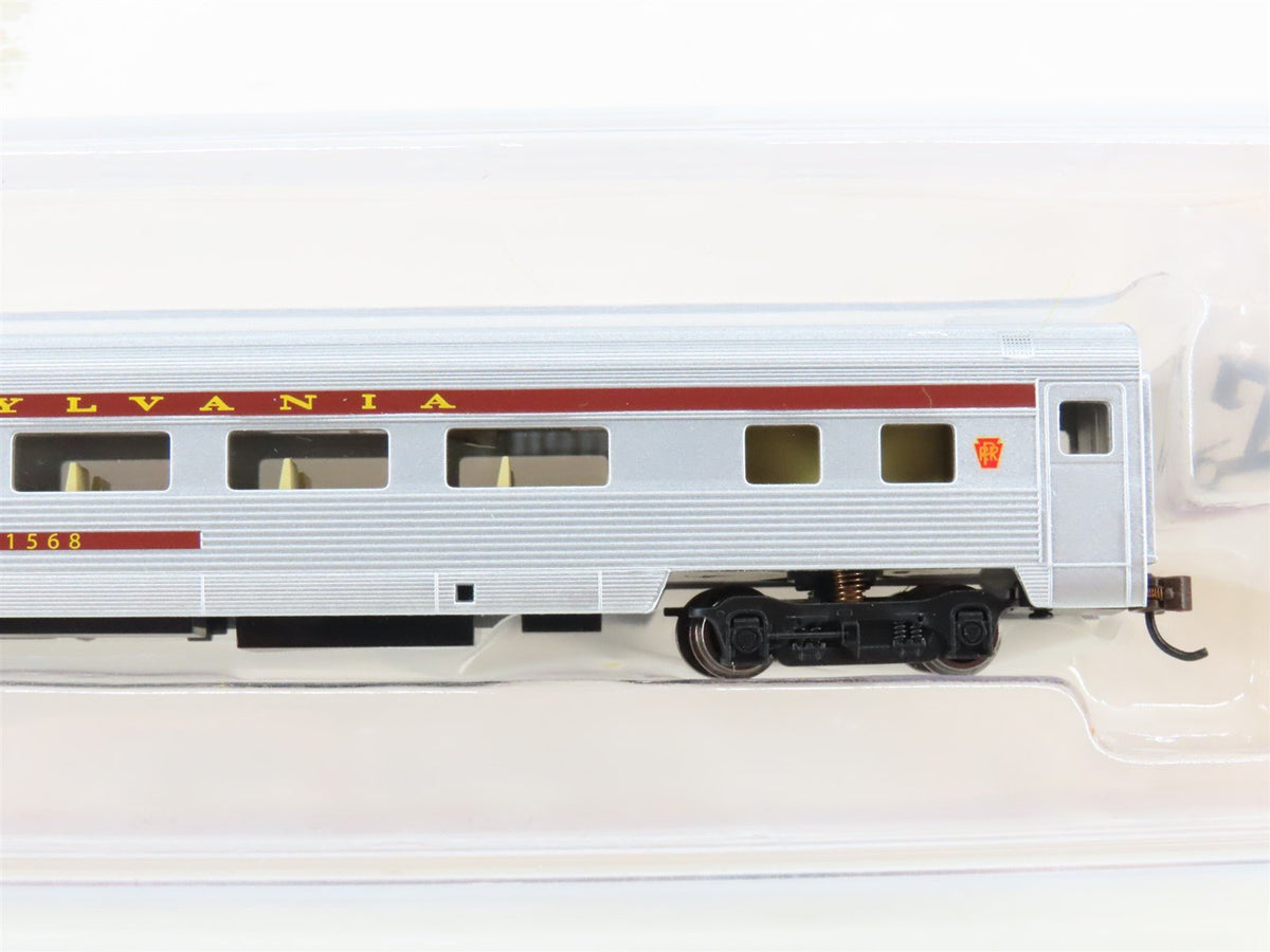 N Scale Bachmann Silver Series 14752 PRR Pennsylvania 85&#39; Coach Passenger #1568