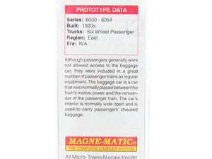 N Micro-Trains MTL 14700050 PRR Pennsylvania Express Baggage Passenger #6016
