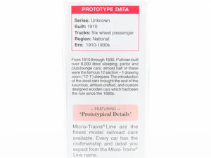 N Scale Micro-Trains MTL 14200010 Pullman 83' Heavyweight Sleeper Passenger Car