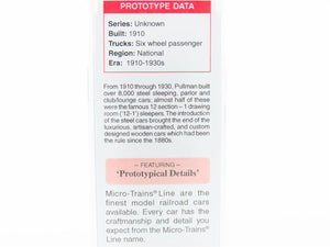 N Scale Micro-Trains MTL 14200010 Pullman 83' Heavyweight Sleeper Passenger Car