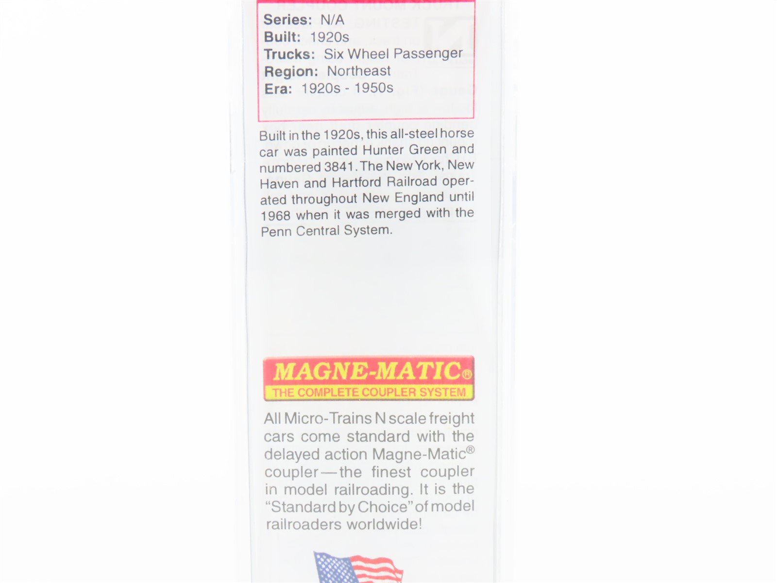 N Micro-Trains MTL 14900100 NH New Haven 70' Horse Heavyweight Passenger #3841