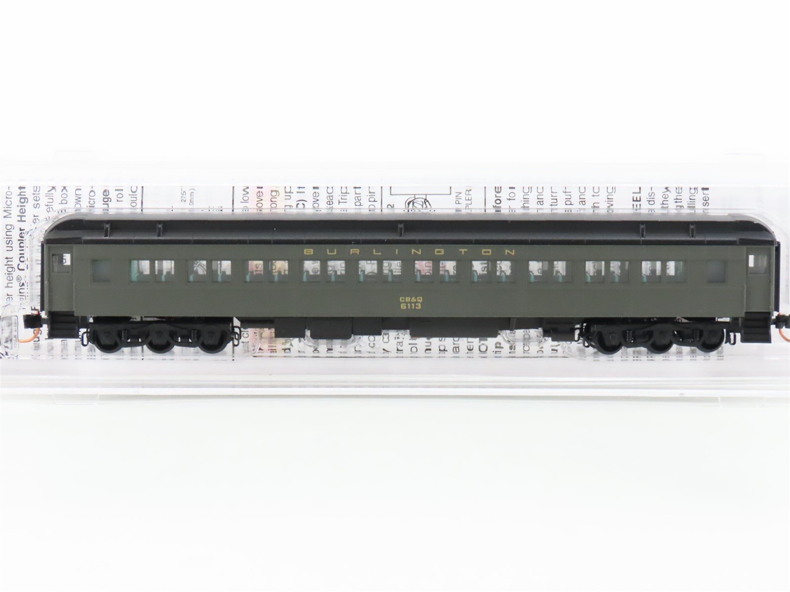 N Scale Micro-Trains MTL 14500030 CB&Q Burlington Railroad Coach Passenger #6113