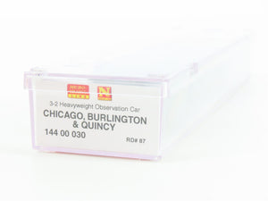 N Scale Micro-Trains MTL 14400030 CB&Q Burlington Observation Passenger Car #87