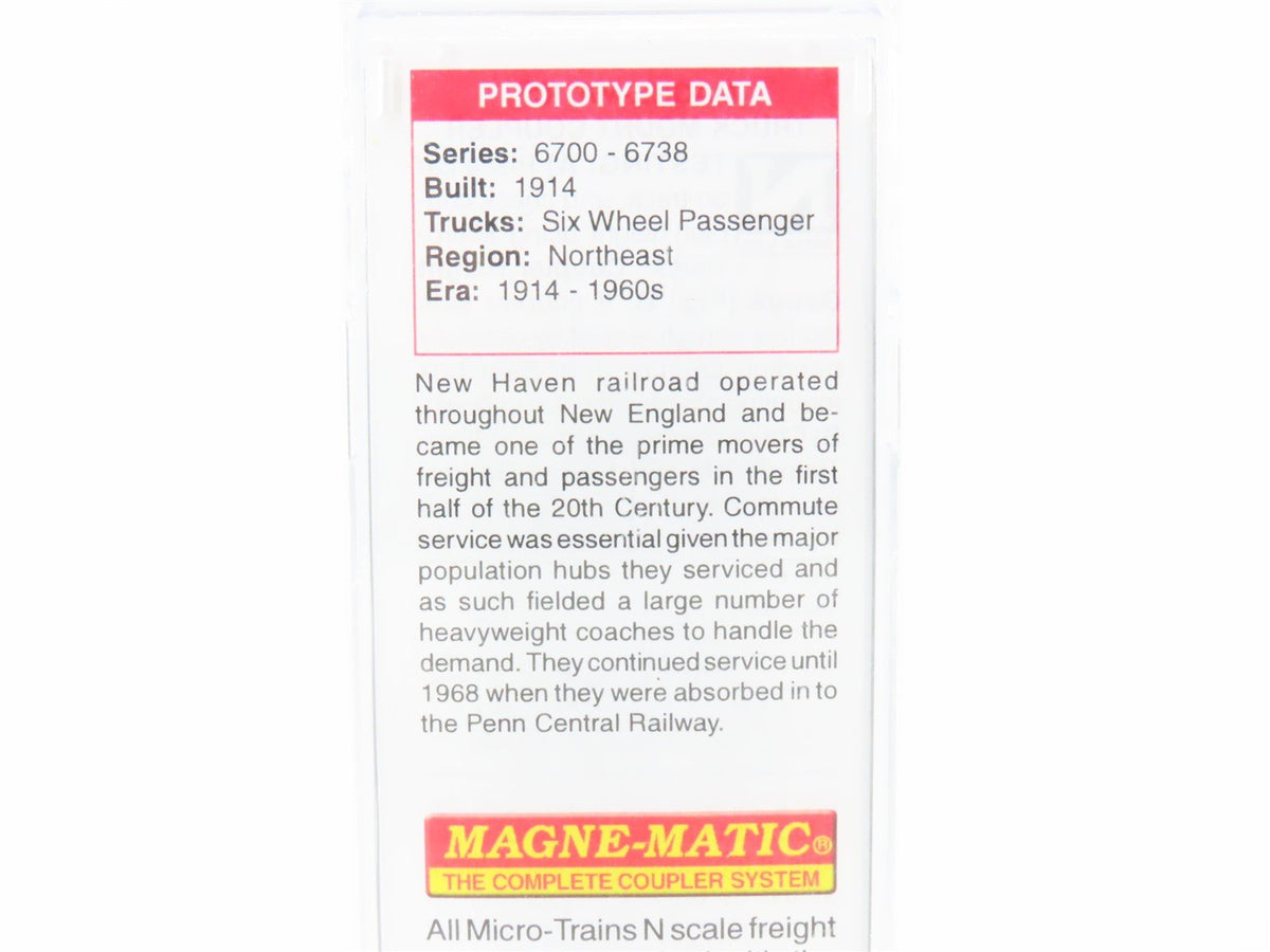 N Scale Micro-Trains MTL 14500100 NH New Haven Heavyweight Coach Passenger #6724