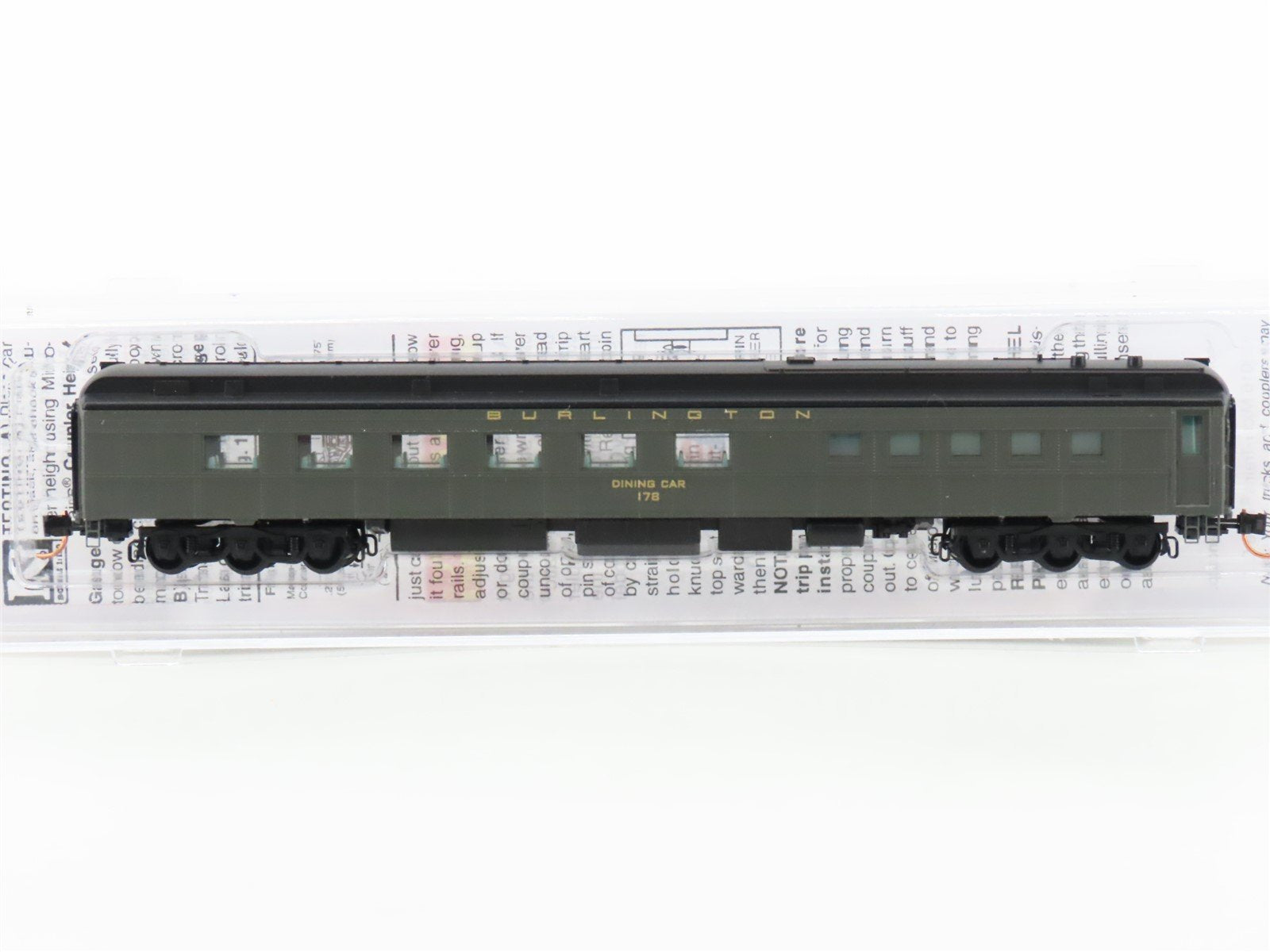 N Micro-Trains MTL 14600030 CB&Q Burlington Railroad 80' Diner Passenger #178