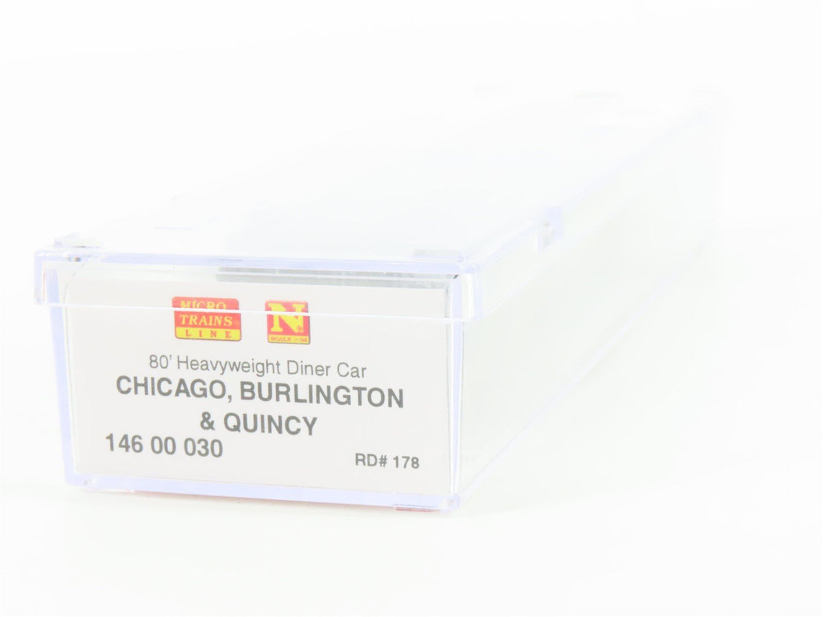 N Micro-Trains MTL 14600030 CB&amp;Q Burlington Railroad 80&#39; Diner Passenger #178