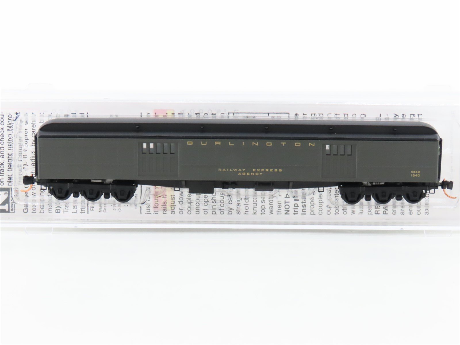 N Scale Micro-Trains MTL 14700200 CB&Q Burlington 70' Baggage Passenger #1540