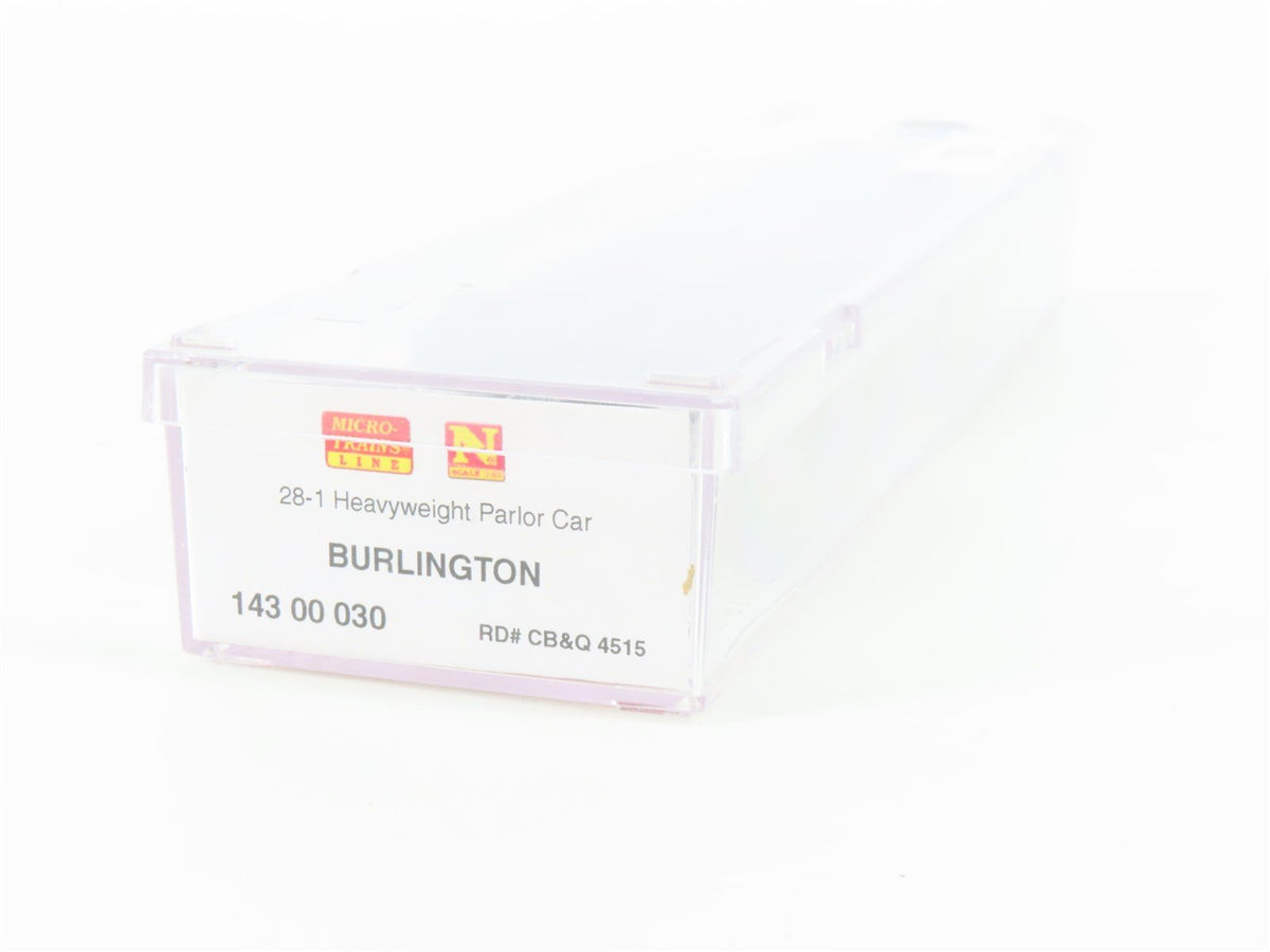 N Micro-Trains MTL 14300030 CB&amp;Q Burlington Heavyweight Parlor Passenger #4515