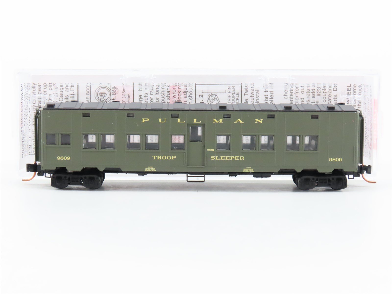 N Scale Micro-Trains MTL 11650011 US Army 50' Troop Sleeper Passenger Car #9809