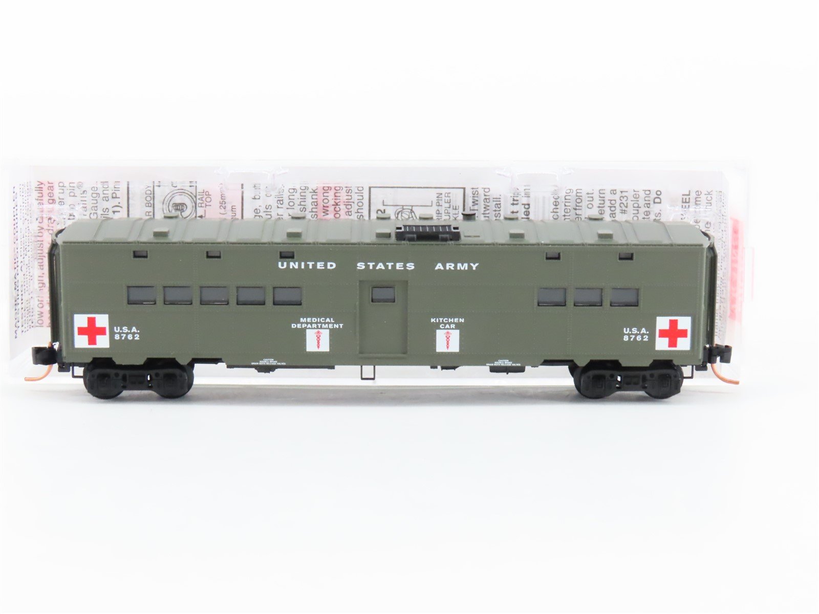 N Micro-Trains MTL 118020 USA US Army 50' Troop Hospital Kitchen Passenger #8762