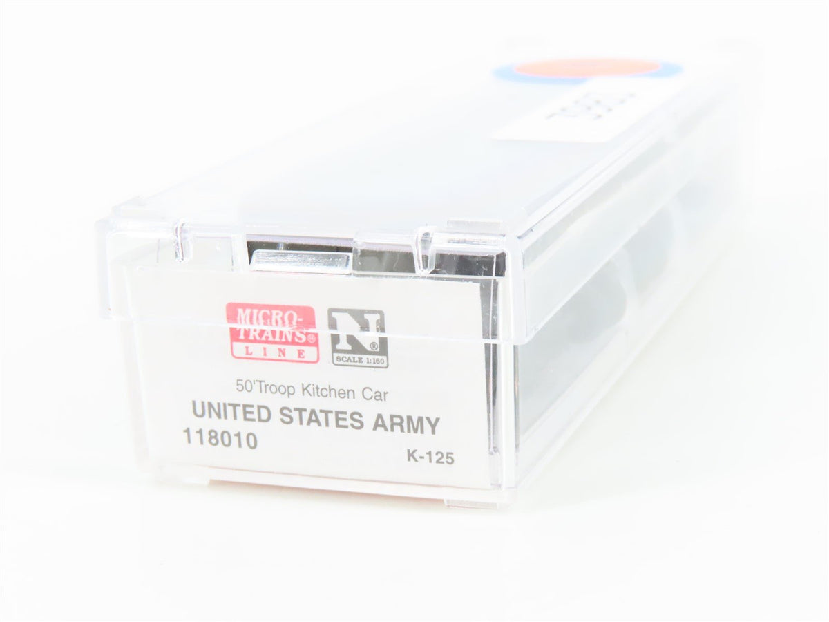 N Scale Micro-Trains MTL 118010 US Army 50&#39; Troop Kitchen Passenger Car #K-125