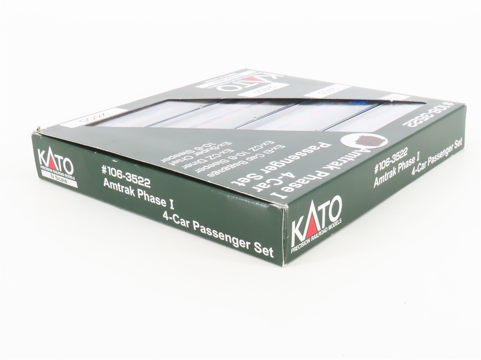 N Scale KATO 106-3522 Amtrak Phase I Passenger 4-Car Set