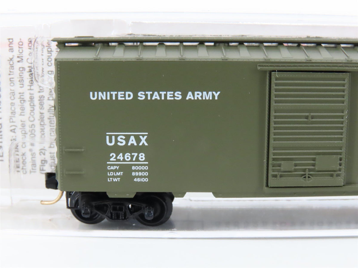 N Scale Micro-Trains MTL 20456 USAX United States Army 40&#39; Box Car #24678