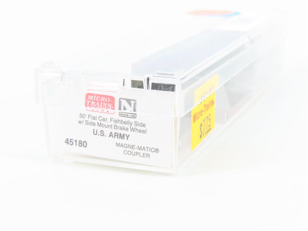 N Scale Micro-Trains MTL 45180 USAX United States Army 50&#39; Flat Car #38066