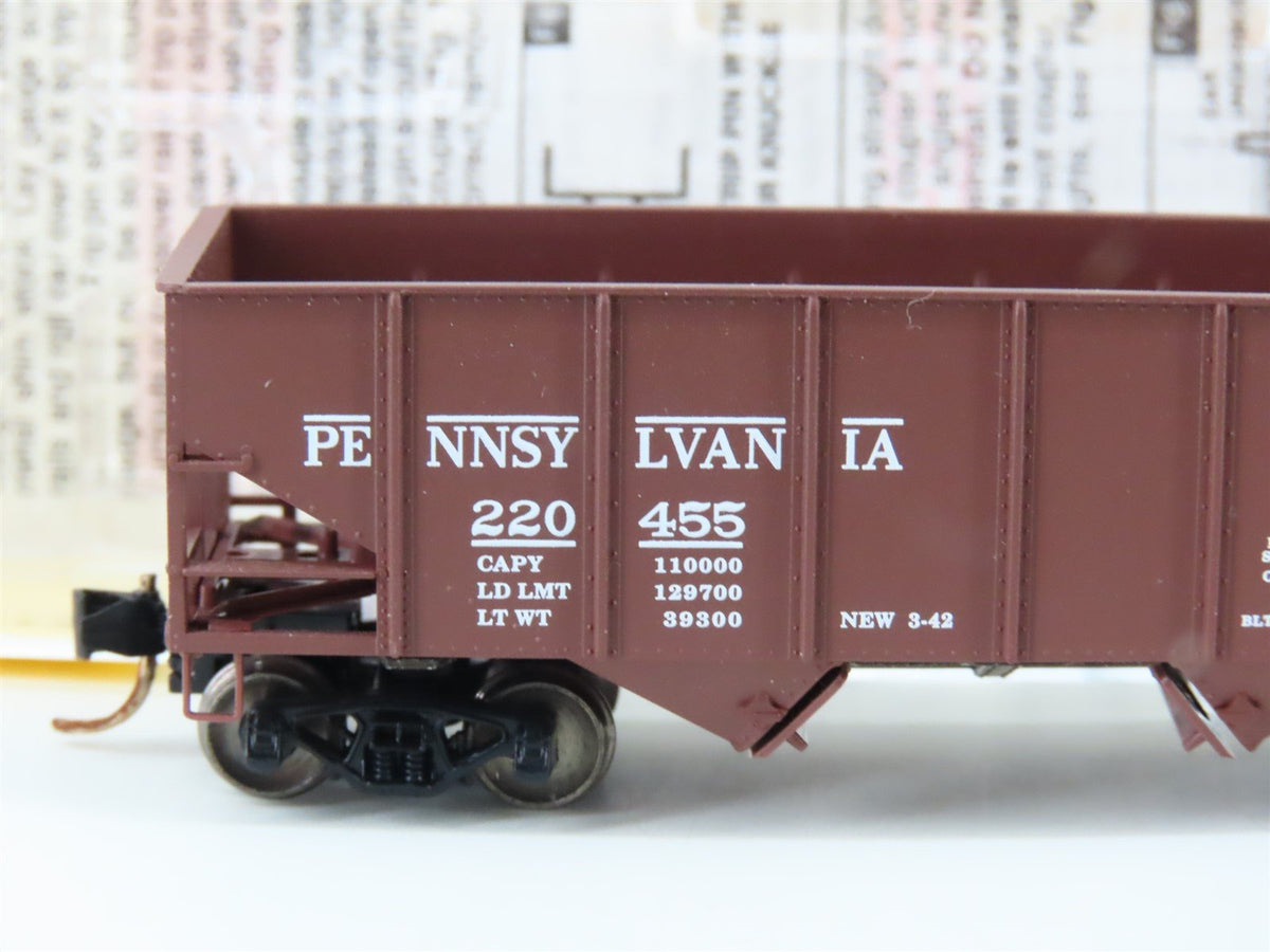 N Micro-Trains MTL 56060 PRR Pennsylvania 2-Bay Hopper #220455 w/ Custom Load