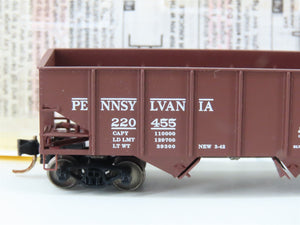 N Micro-Trains MTL 56060 PRR Pennsylvania 2-Bay Hopper #220455 w/ Custom Load