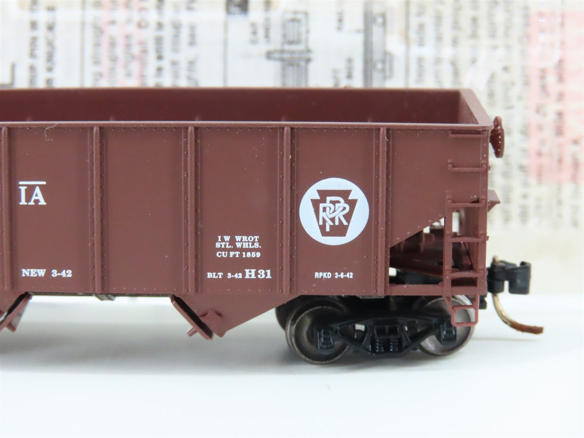 N Micro-Trains MTL 56060 PRR Pennsylvania 2-Bay Hopper #220455 w/ Custom Load