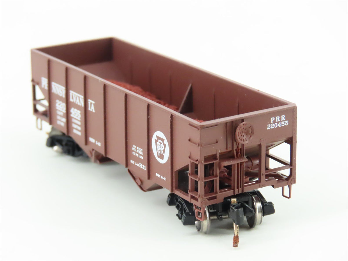 N Micro-Trains MTL 56060 PRR Pennsylvania 2-Bay Hopper #220455 w/ Custom Load