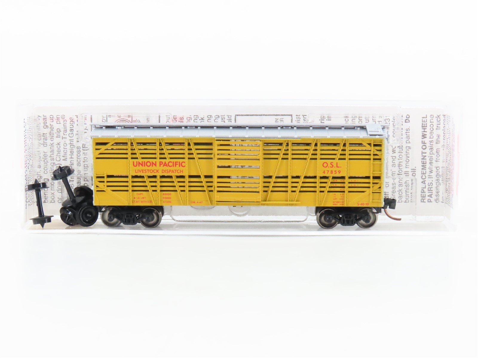 N Scale Micro-Trains MTL 35010 OSL Union Pacific 40' Despatch Stock Car #47859