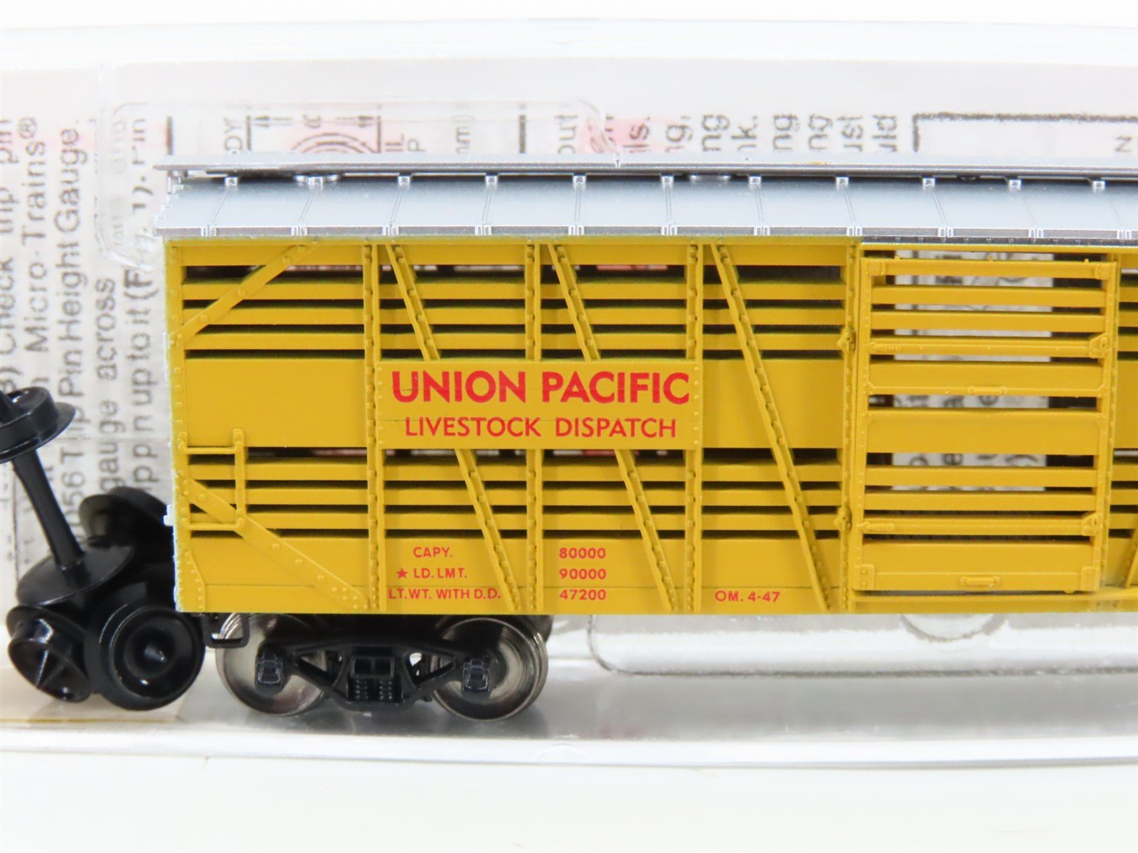 N Scale Micro-Trains MTL 35010 OSL Union Pacific 40' Despatch Stock Car #47859