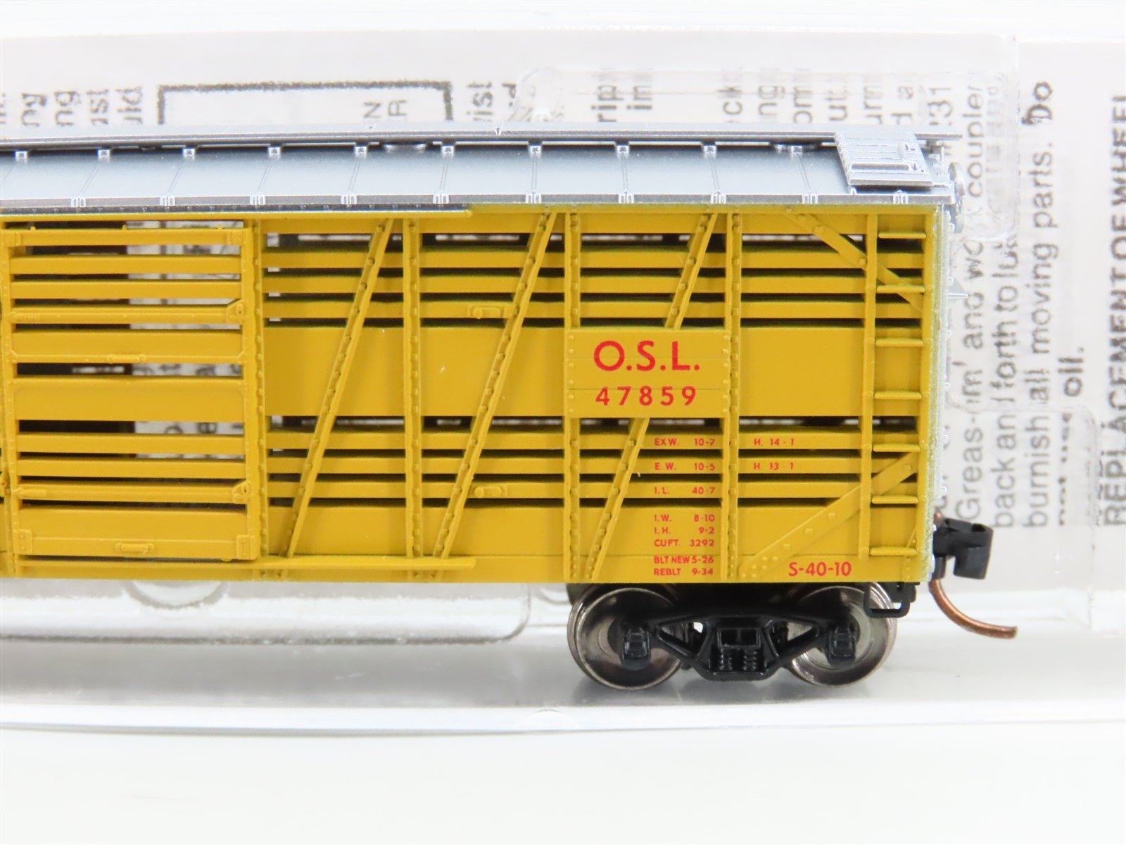 N Scale Micro-Trains MTL 35010 OSL Union Pacific 40' Despatch Stock Car #47859