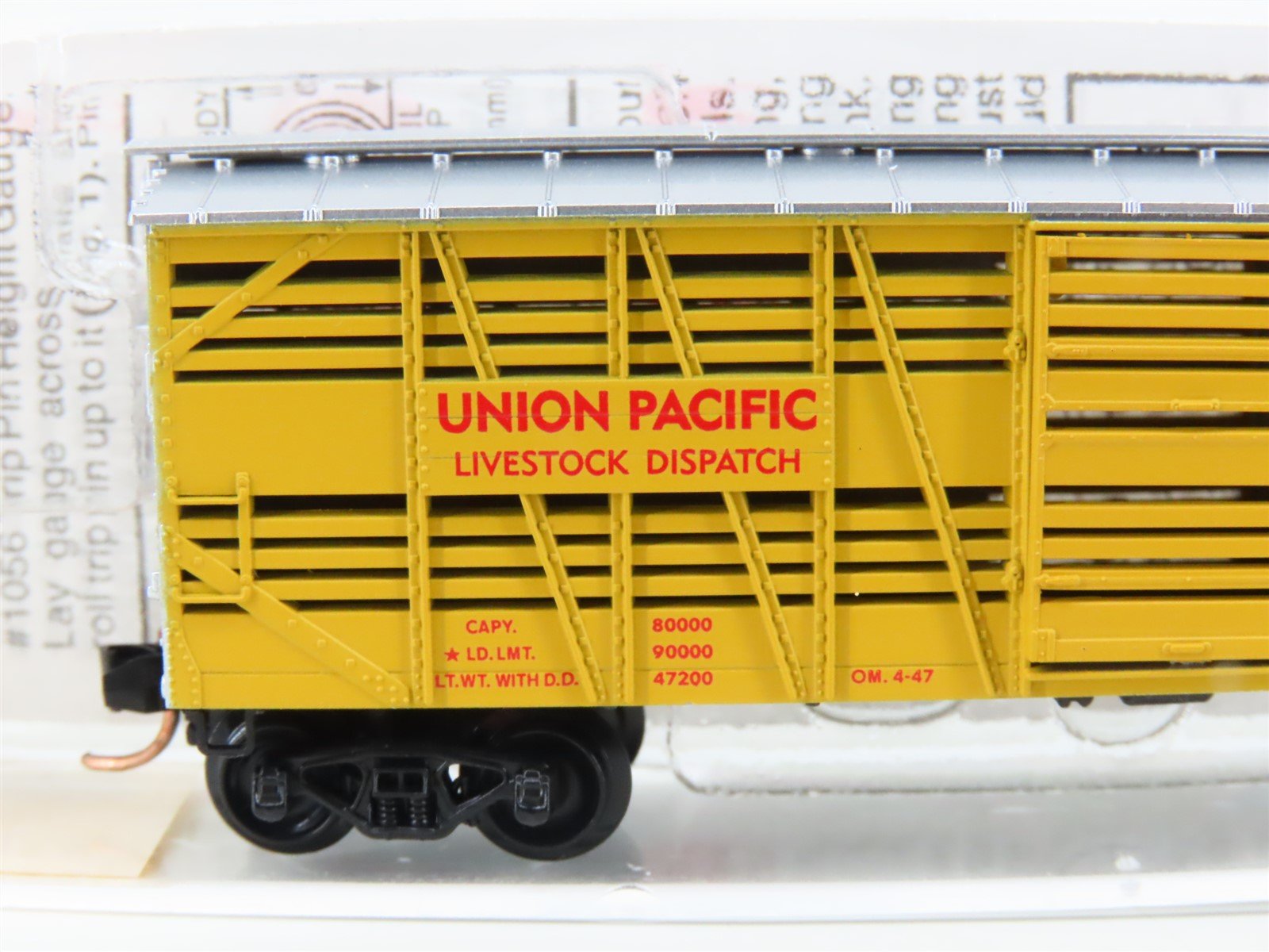 N Scale Micro-Trains MTL 35010 OSL Union Pacific 40' Despatch Stock Car #47859