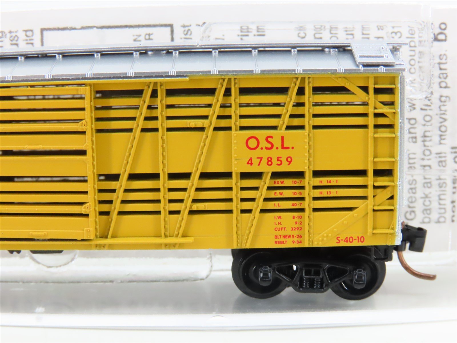 N Scale Micro-Trains MTL 35010 OSL Union Pacific 40' Despatch Stock Car #47859
