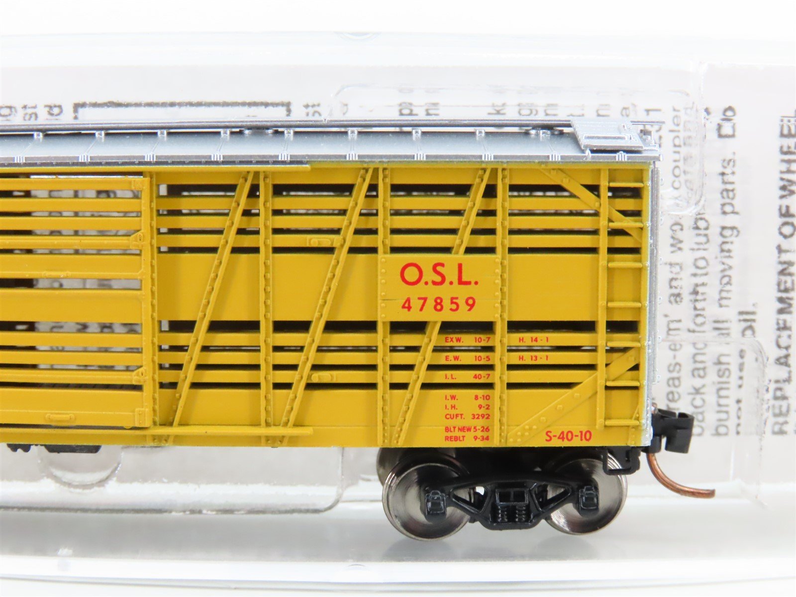 N Scale Micro-Trains MTL 35010 OSL Union Pacific 40' Despatch Stock Car #47859