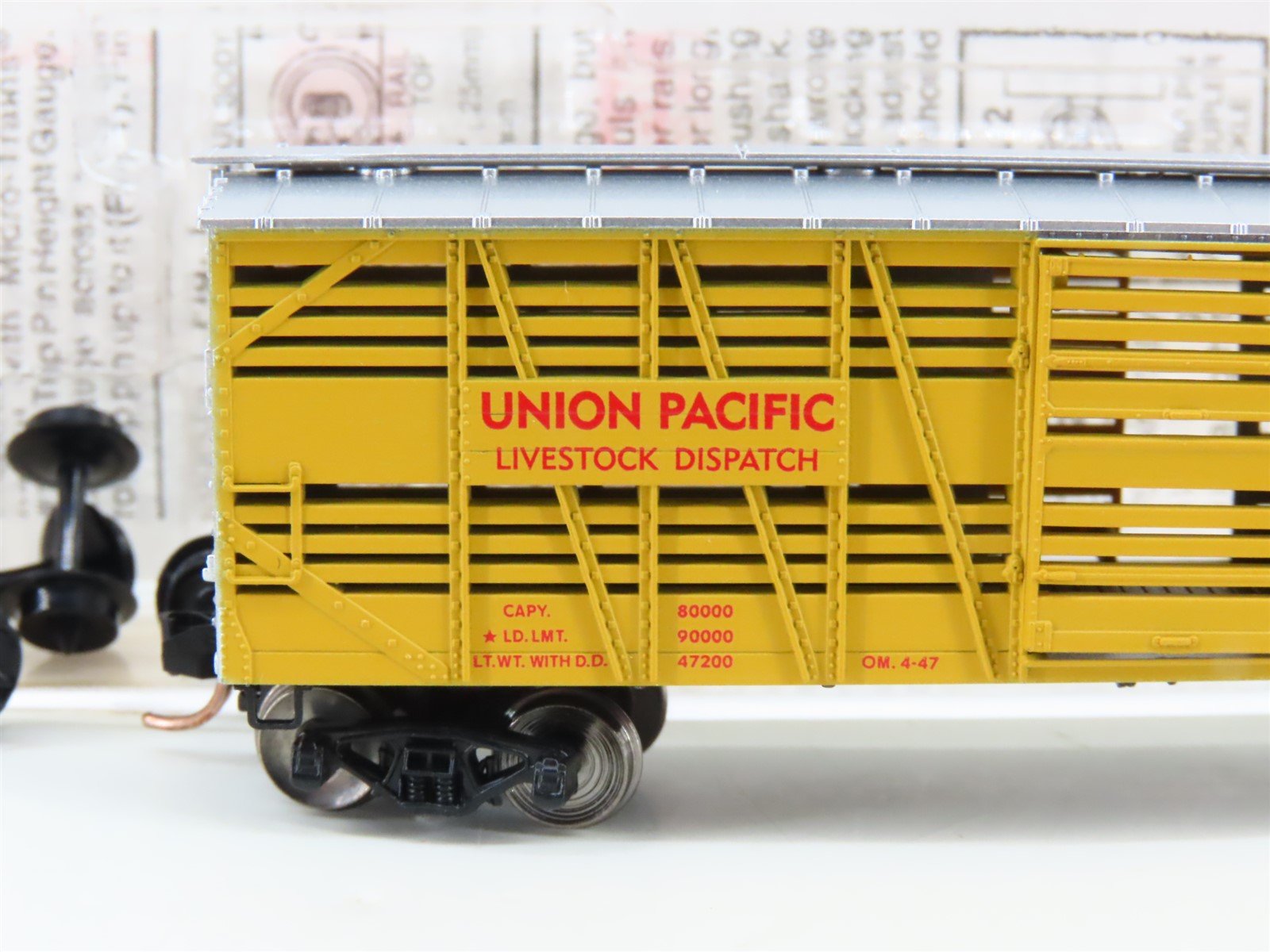 N Scale Micro-Trains MTL 35010 OSL Union Pacific 40' Despatch Stock Car #47859