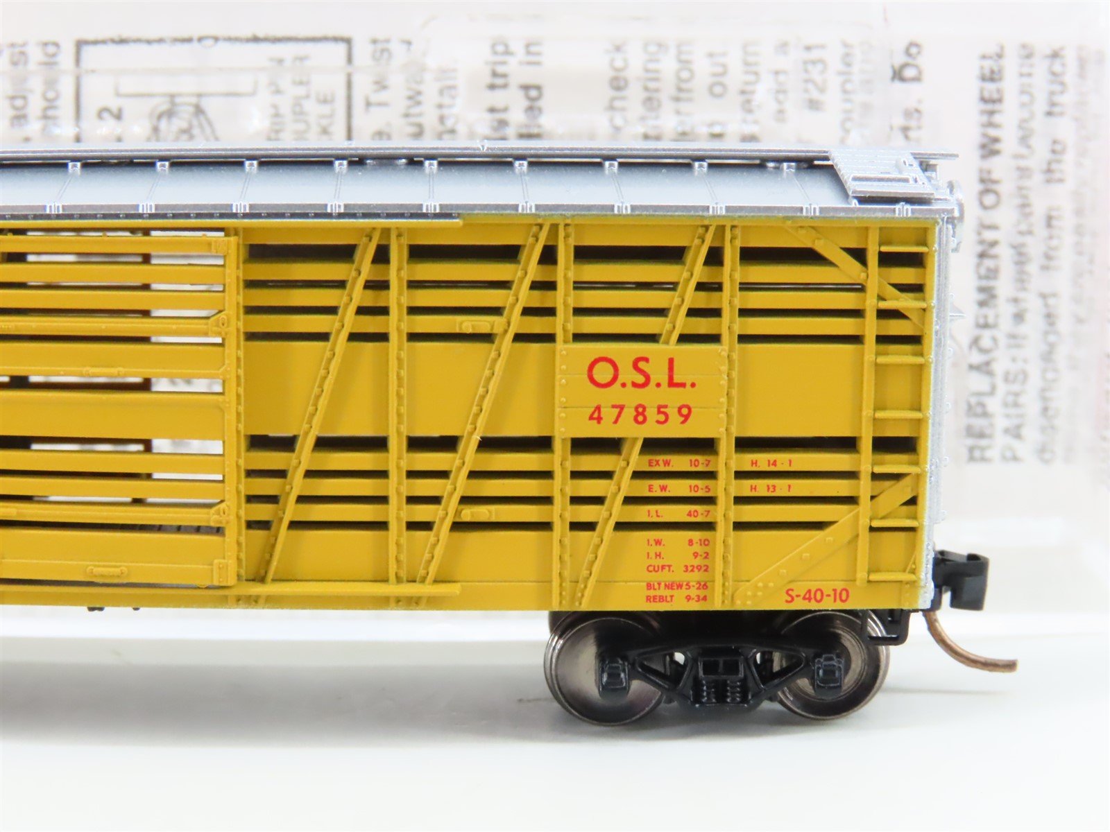 N Scale Micro-Trains MTL 35010 OSL Union Pacific 40' Despatch Stock Car #47859