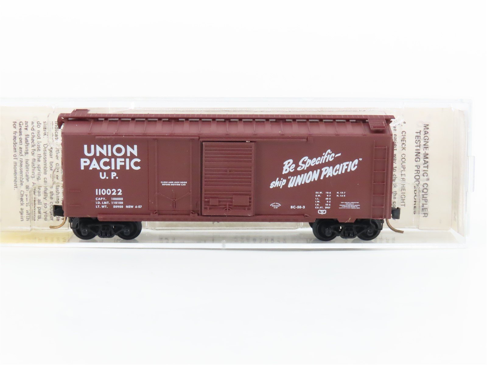N Scale Kadee Micro-Trains MTL 22030 UP Union Pacific 40' Box Car #110022
