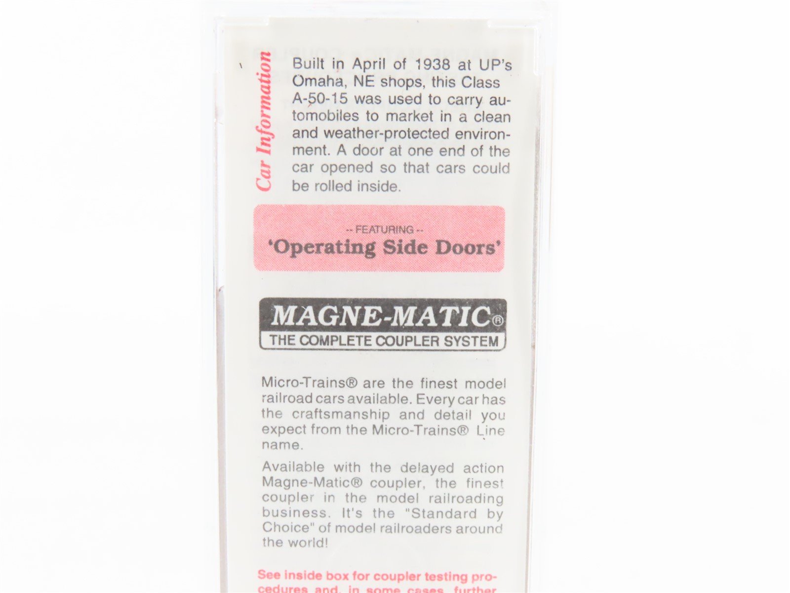 N Scale Micro-Trains MTL 78030 UP Road of the Streamliners 50' Box Car #161100