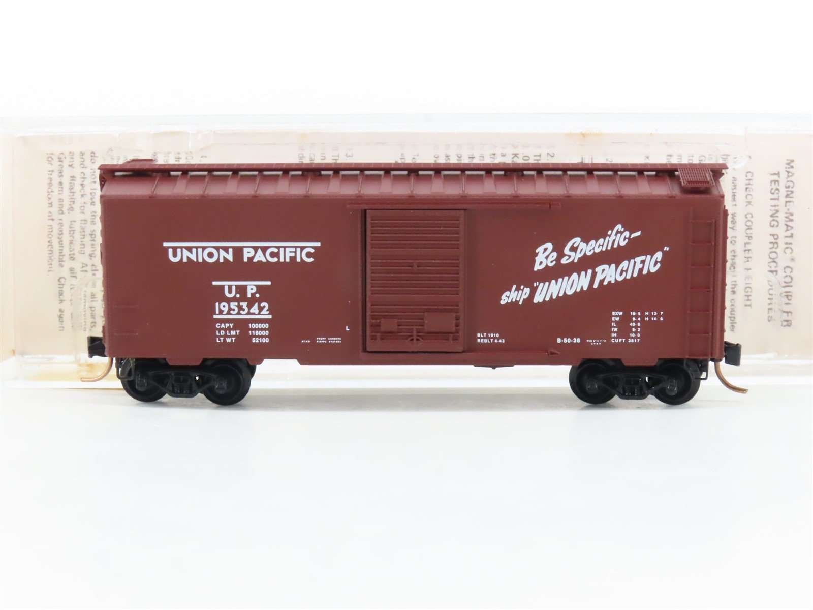 N Scale Kadee Micro-Trains MTL 20620 UP Road of the Streamliners Box Car #195342