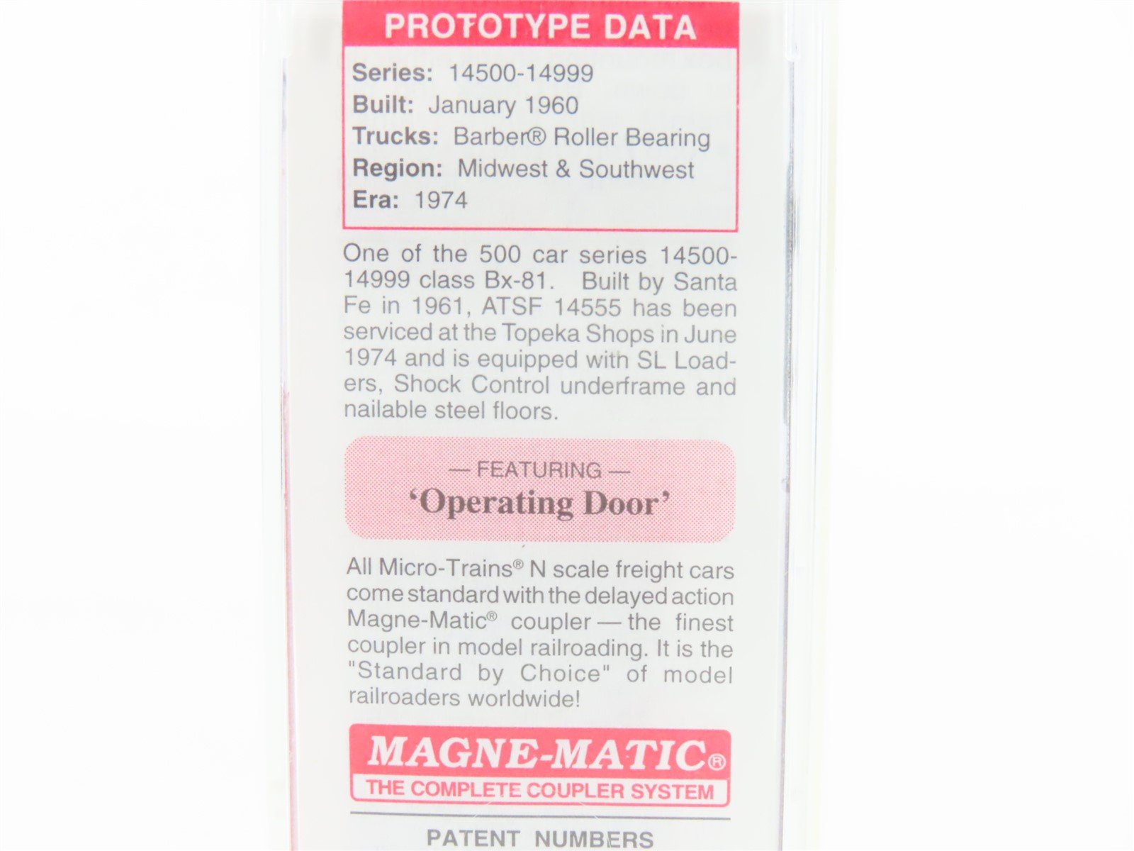 N Scale Micro-Trains MTL 07700140 ATSF Santa Fe 50' Single Door Box Car #14555