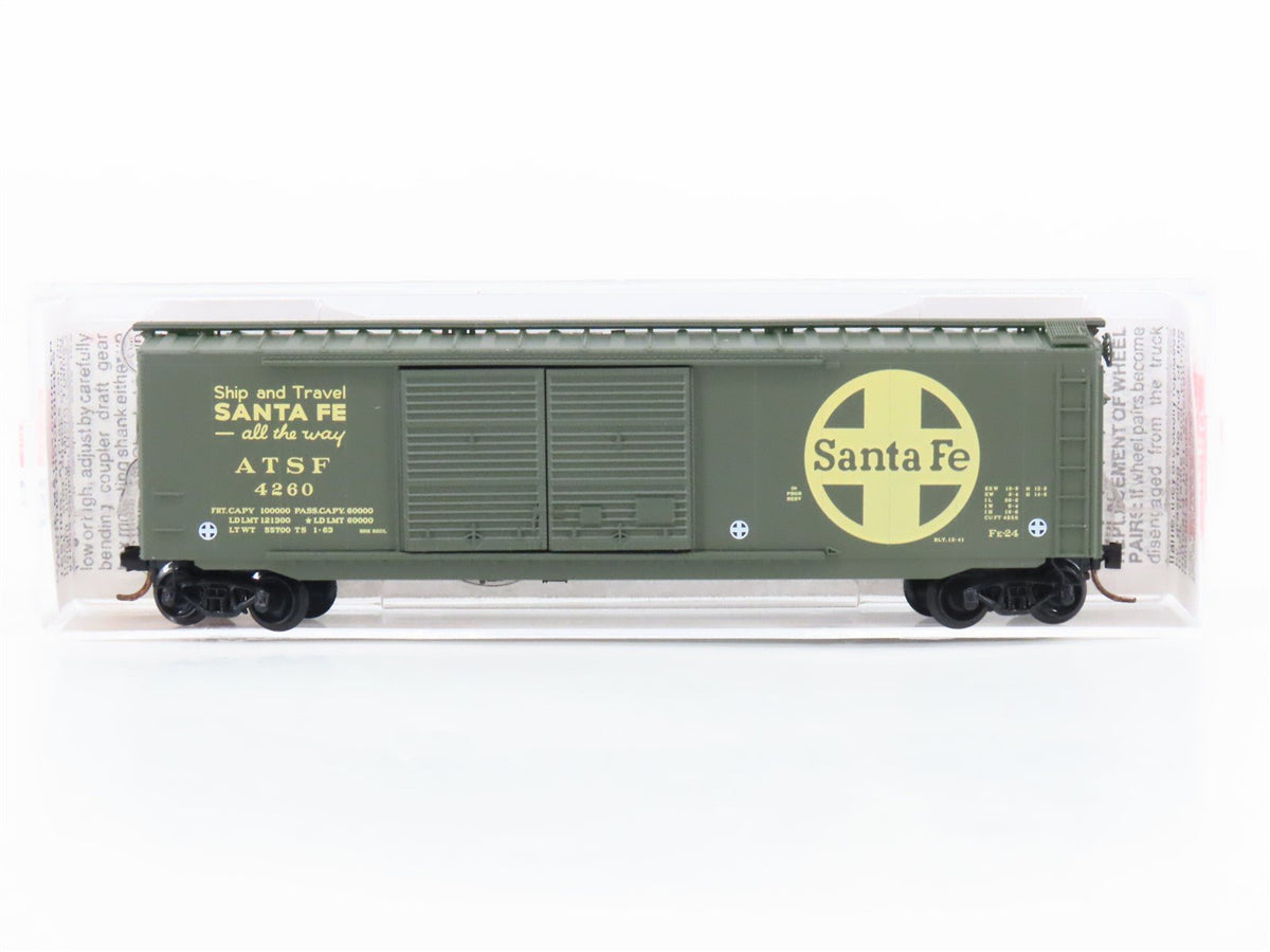 N Scale Micro-Trains MTL 34240 ATSF Santa Fe 50&#39; Double Door Box Car #4260