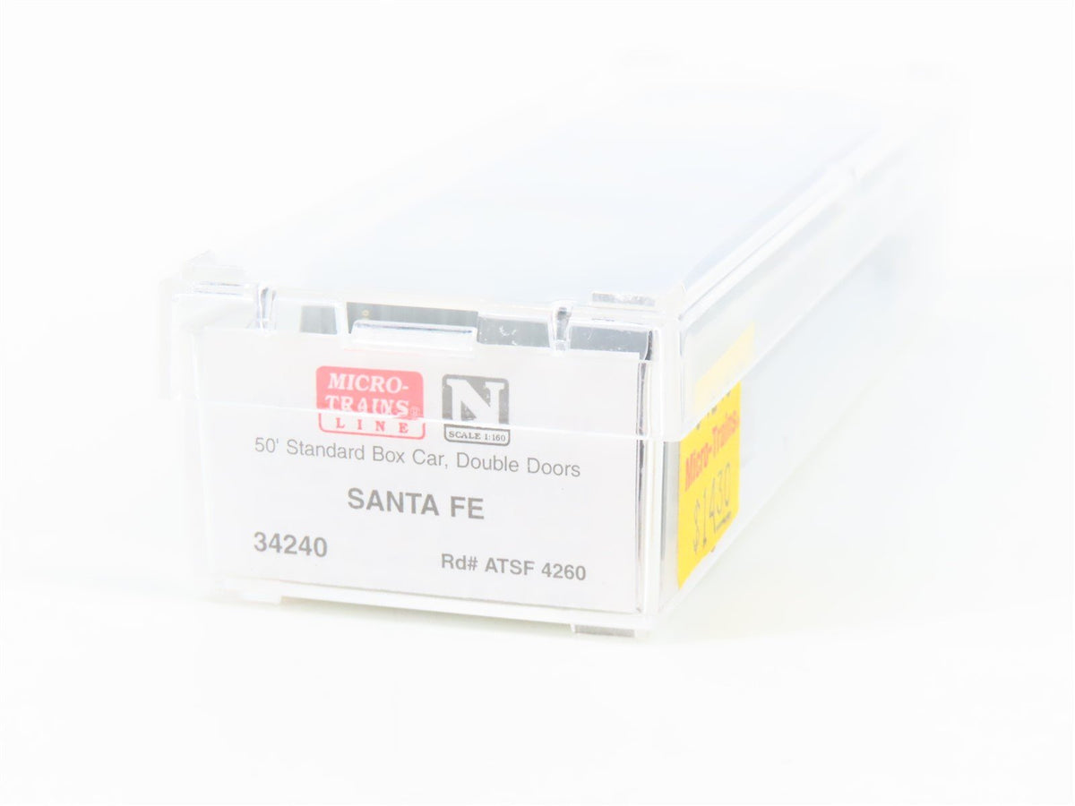 N Scale Micro-Trains MTL 34240 ATSF Santa Fe 50&#39; Double Door Box Car #4260