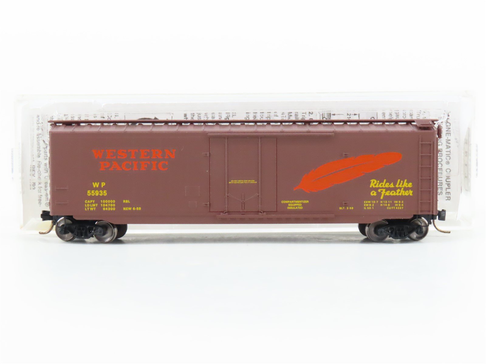 N Scale Micro-Trains MTL 32180 WP Western Pacific Feather 50' Box Car #32180