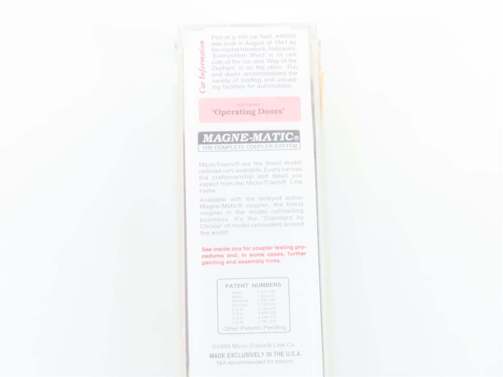 N Scale Micro-Trains MTL 78090 CB&Q Burlington Route 50' Auto Box Car #48500