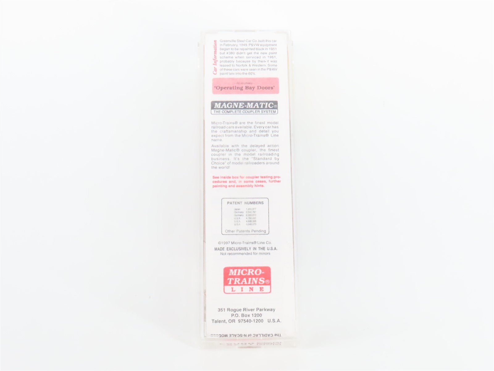 N Scale Micro-Trains MTL 55260 P&WV The Alphabet Route 2-Bay Hopper #380