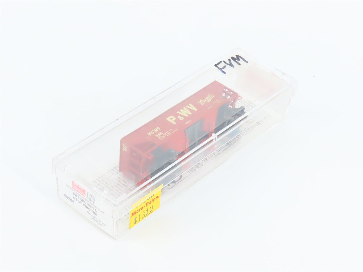 N Scale Micro-Trains MTL 55260 P&amp;WV The Alphabet Route 2-Bay Hopper #380