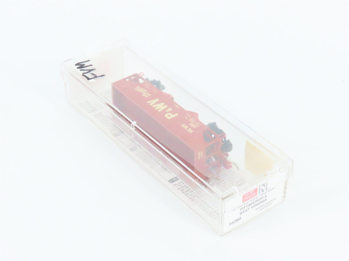 N Scale Micro-Trains MTL 55260 P&amp;WV The Alphabet Route 2-Bay Hopper #380