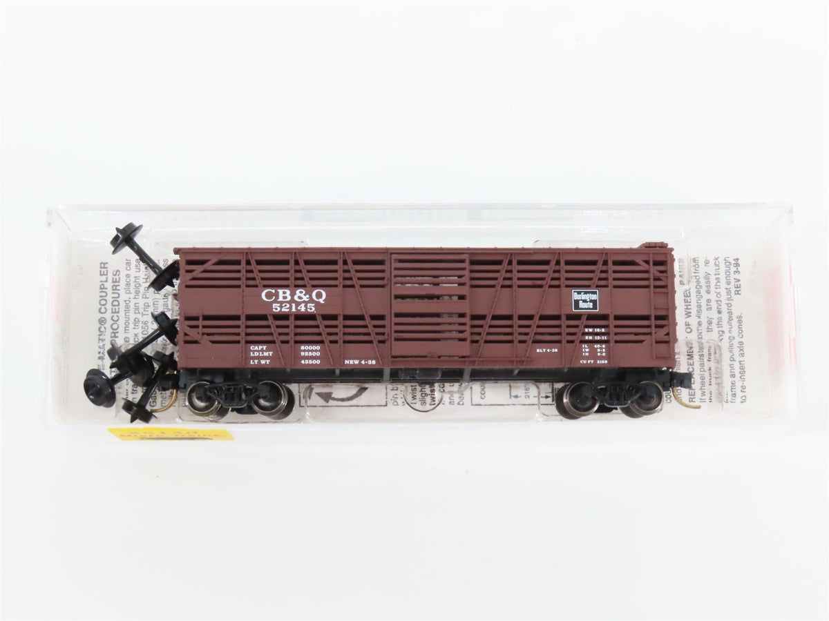 N Scale Micro-Trains MTL 35130 CB&amp;Q Burlington Route 40&#39; Stock Car #52145