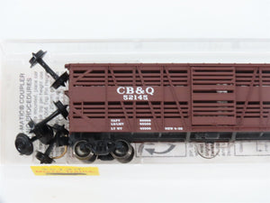 N Scale Micro-Trains MTL 35130 CB&Q Burlington Route 40' Stock Car #52145
