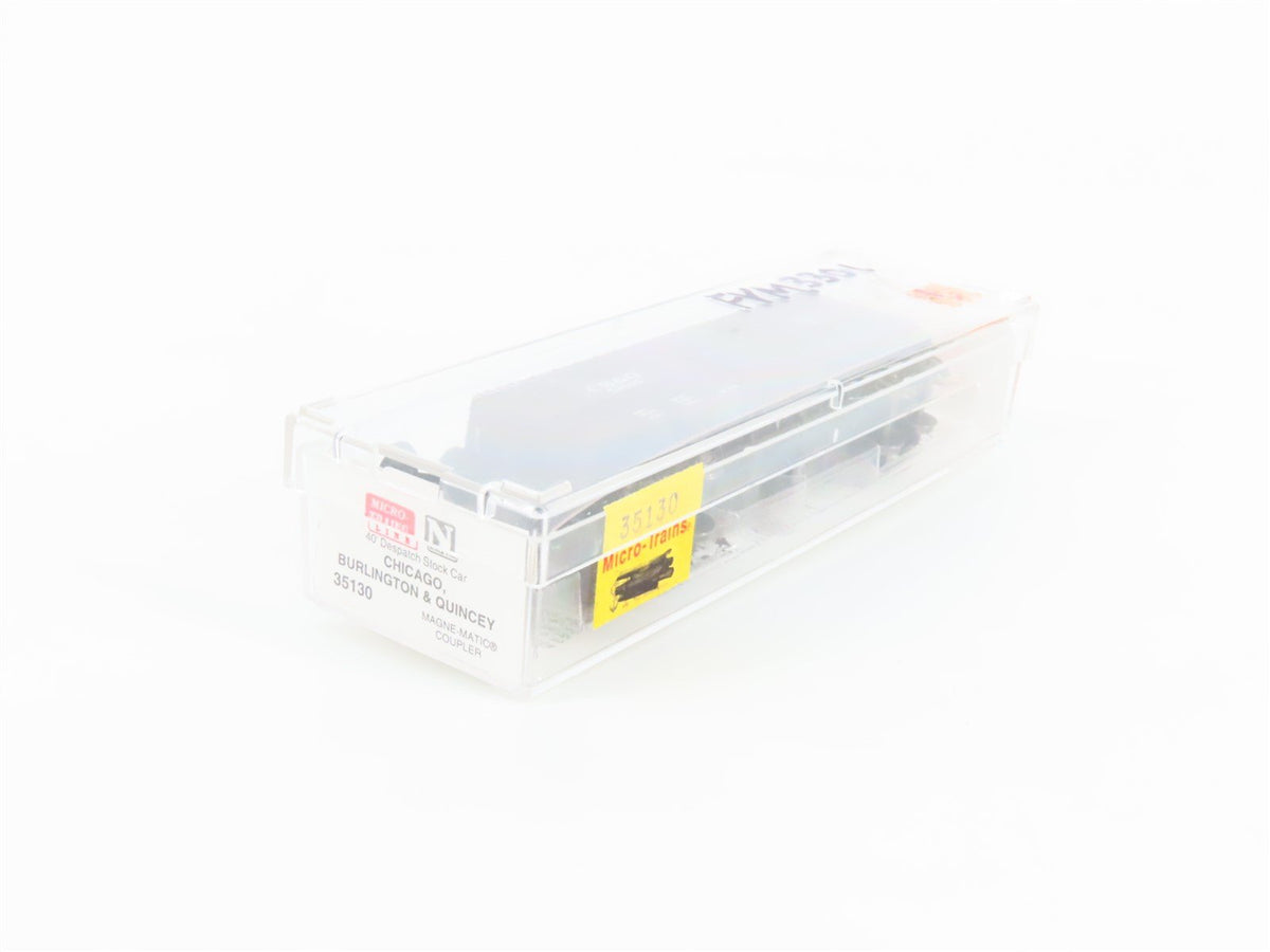 N Scale Micro-Trains MTL 35130 CB&amp;Q Burlington Route 40&#39; Stock Car #52145
