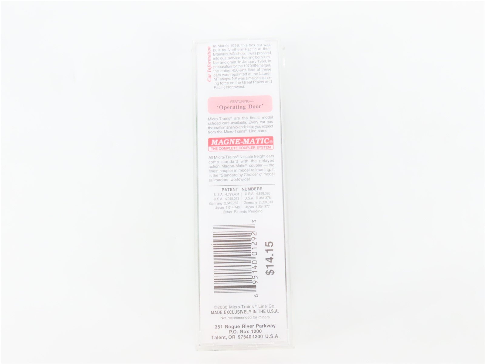 N Scale Micro-Trains MTL 22090 NP Northern Pacific Railway 40' Box Car #8133