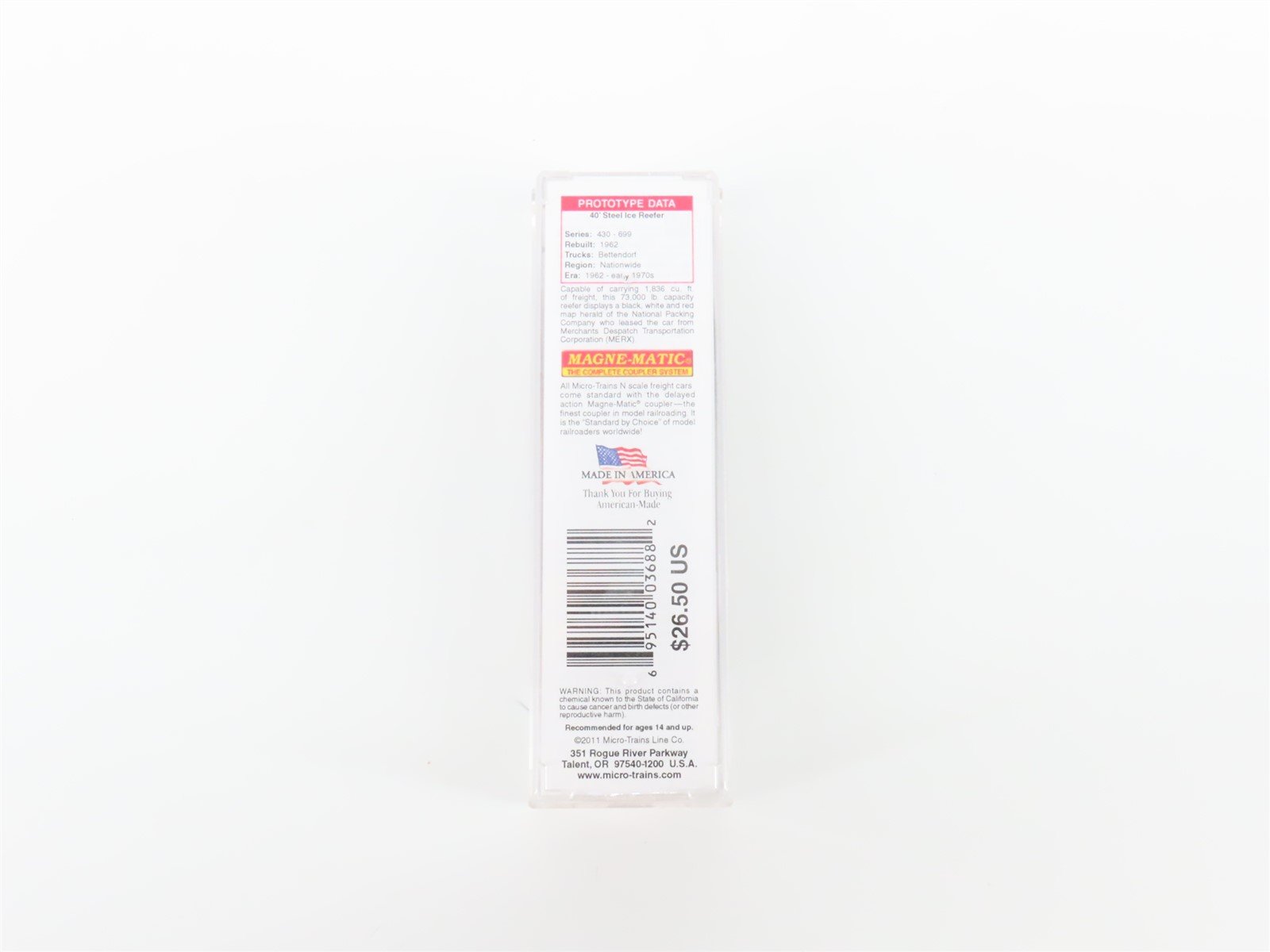 N Scale Micro-Trains MTL 05900162 MERX National Packing Company Reefer #543