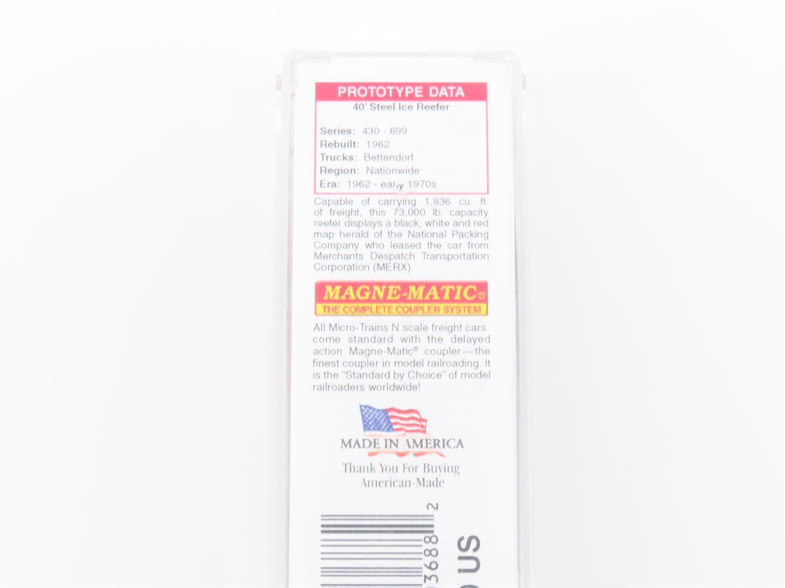 N Scale Micro-Trains MTL 05900162 MERX National Packing Company Reefer #543