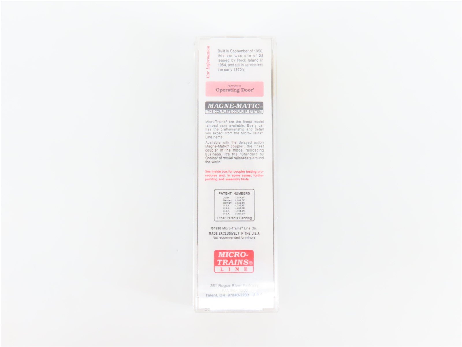 N Scale Micro-Trains MTL 31300 RI Rock Island 50' Single Door Box Car #110012