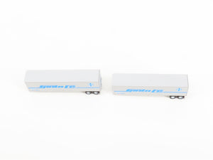N Scale Athearn 14208 SFTZ Santa Fe 40' Fruehauf Z-Van Trailers 2-Pack